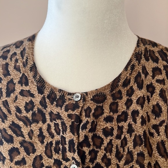 NWOT Lauren Ralph Lauren l Silk Blend Animal Print Cardigan - Picture 4 of 7